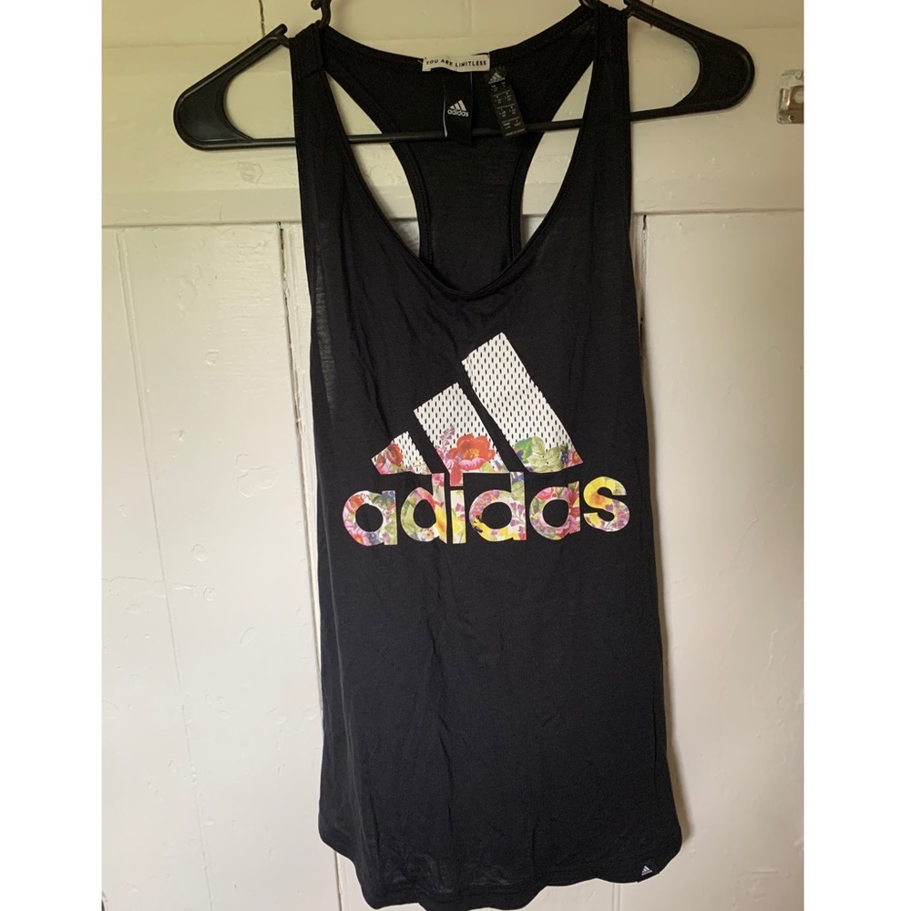 Adidas Women’s Tank Top Black With Floral Print
